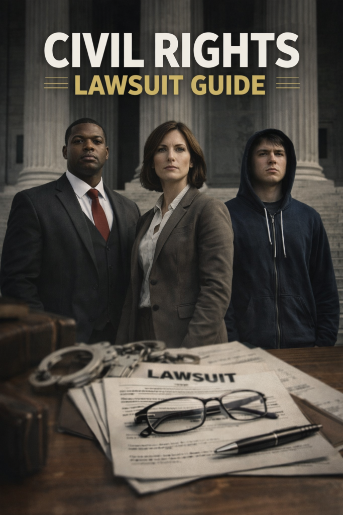 civil rights lawsuit legal concept scales of justice constitution