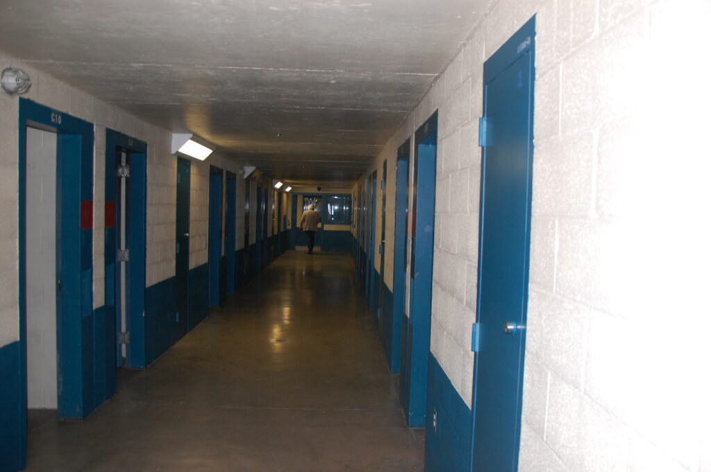 jail corridor inside county detention facility