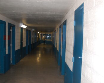 jail corridor inside county detention facility