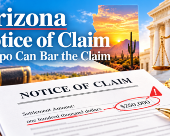 Arizona Notice of Claim showing conflicting settlement amounts of one hundred thousand dollars and $250,000.